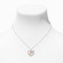 Silver Pressed Flower Heart Pendant Necklace,