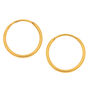 Gold Titanium 12MM Sleek Hoop Earrings,