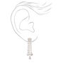 Silver Crystal Waterfall Necklace &amp; Drop Earrings Jewelry Set,