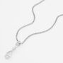 Silver Cubic Zirconia Twisted Pendant Necklace,