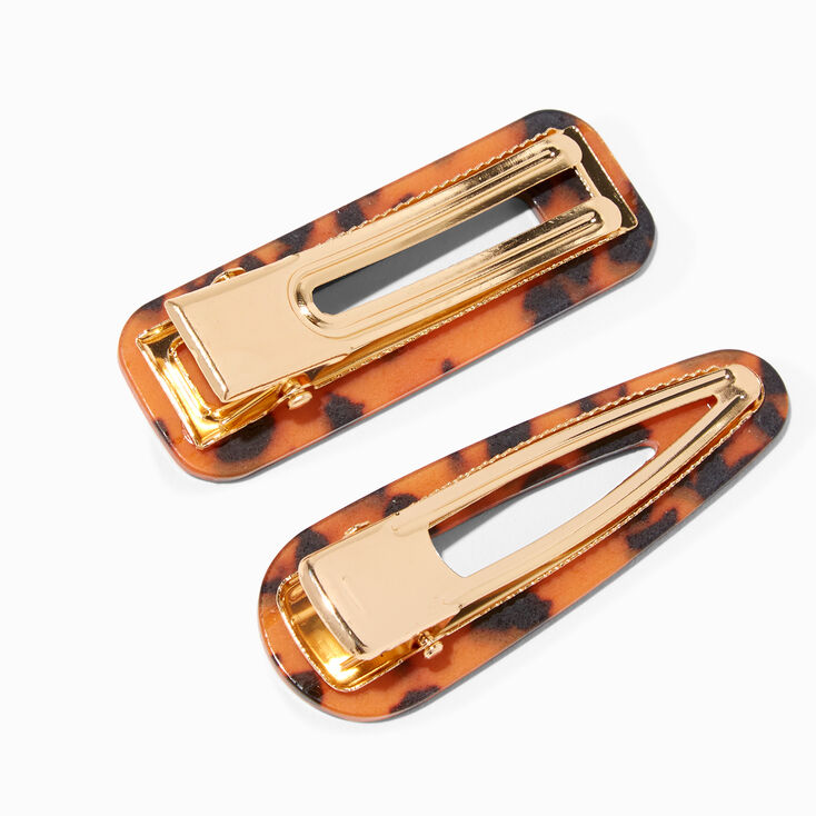 Tortoiseshell Hair Clips - 2 Pack/Brown,