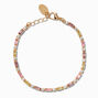 Pastel Cubic Zirconia Mixed Gem Gold-tone Bracelet,