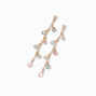 Gold Pastel Bezel Crystals 2&quot; Linear Drop Earrings,