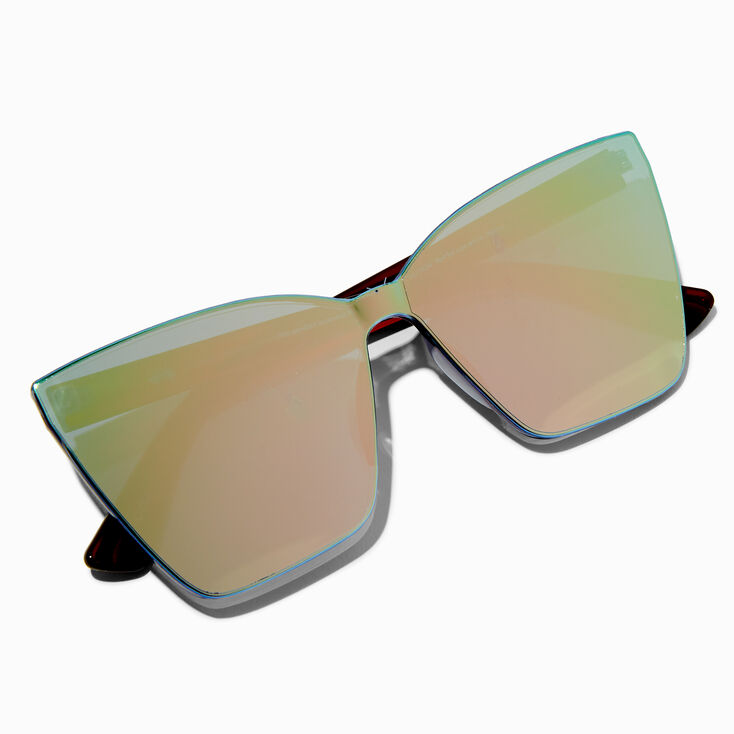 Rose Gold Lens Oversized Cat Eye Sunglasses,