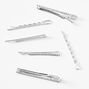 Silver Crystal Bobby Pins - 6 Pack,