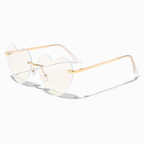 Solar Blue Light Reducing Heart Shaped Clear Lens Frames,