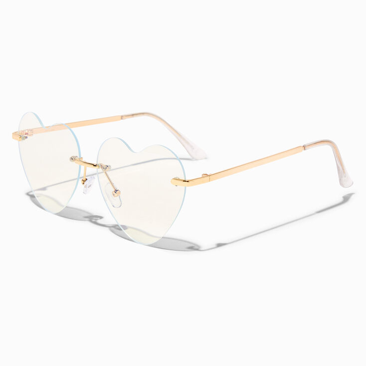 Solar Blue Light Reducing Heart Shaped Clear Lens Frames,