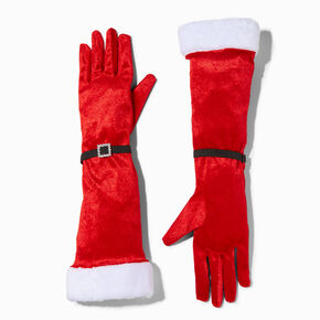 Christmas Red Elbow Length Gloves,