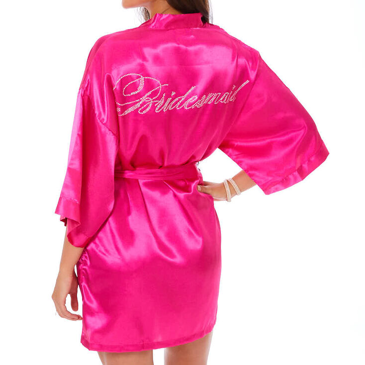 pink satin bathrobe