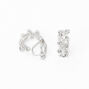 Silver 10MM Embellished Leaf Clip-On Stud Earrings,