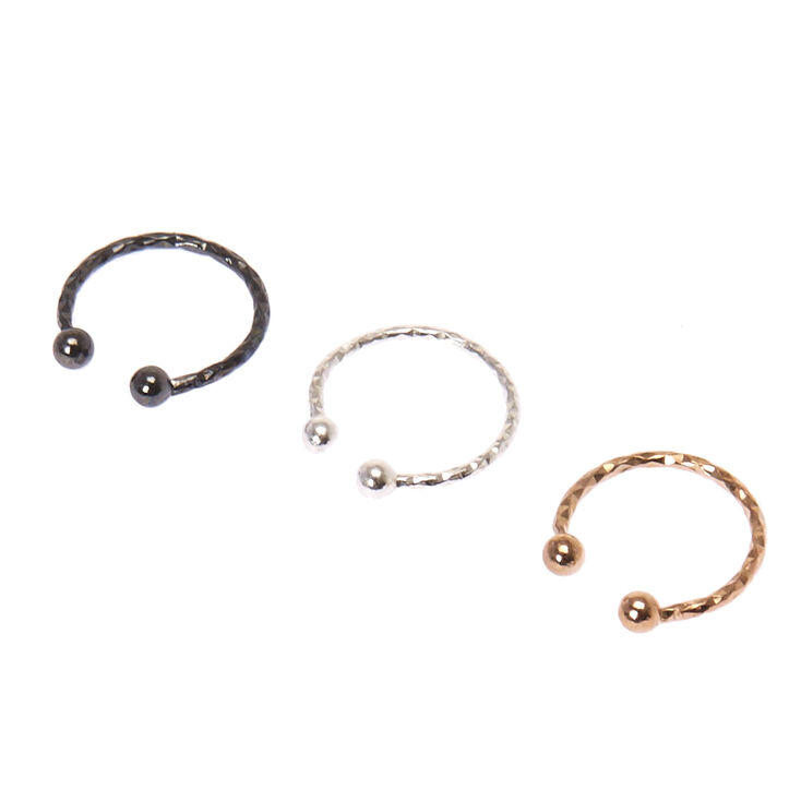 Faux Mixed Metal Laser Cut Nose Rings,