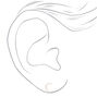 Sterling Silver Cubic Zirconia Crescent Moon Stud Earrings,