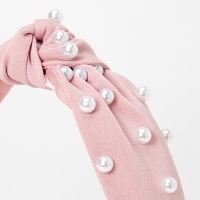 Pearl Knotted Headband - Blush Pink,