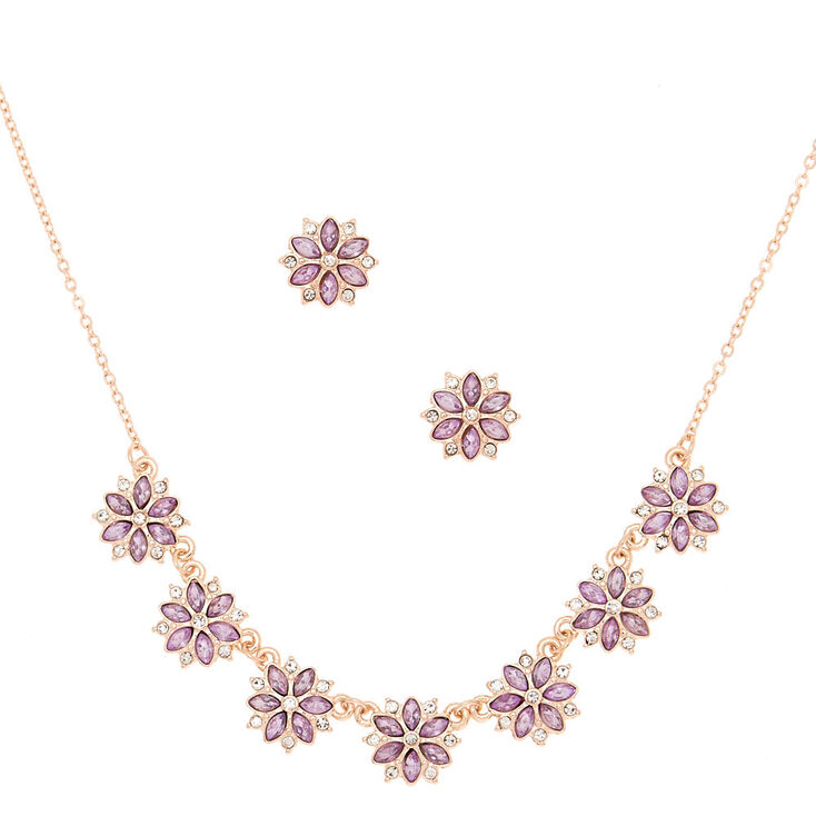 Lavender Mini Floral Jewelry Set - 2 Pack,
