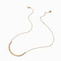 Gold-tone Hammered Bar Pendant Necklace,