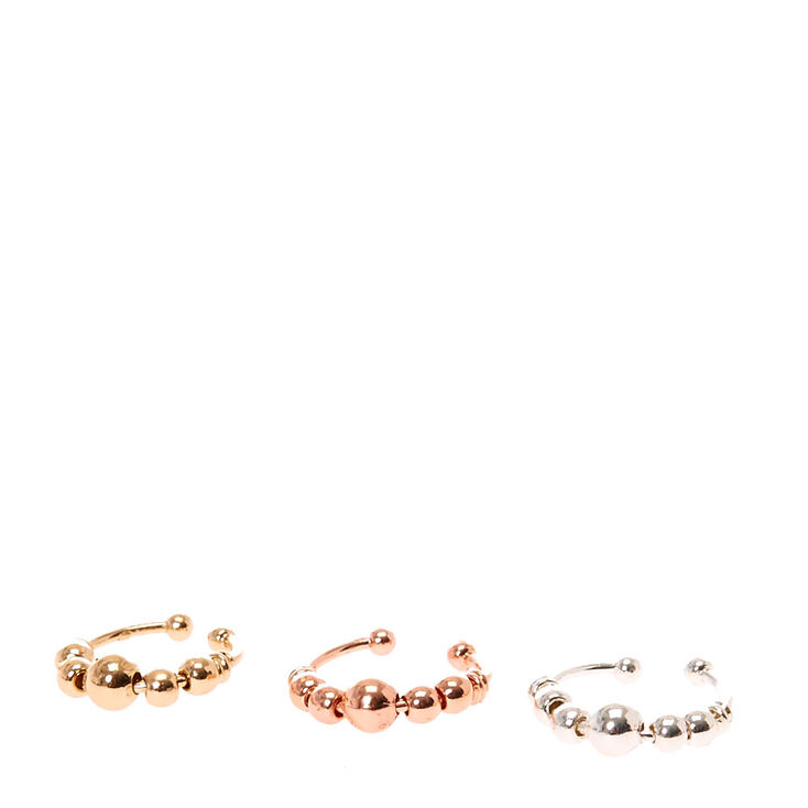 Mixed Metal Toned Faux Nose Hoops,