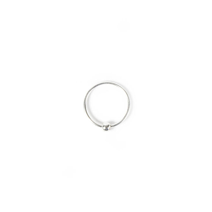 20G Sterling Silver Beaded Nose Hoop Ring,