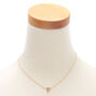 Gold Stone Initial Pendant Necklace - F,