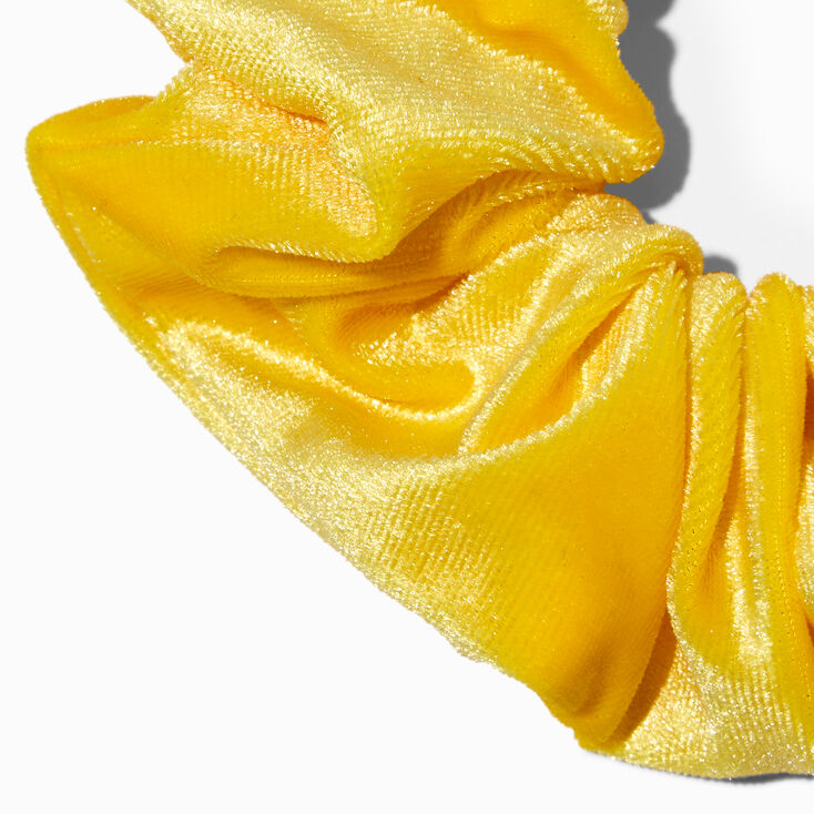 Medium Flat Yellow Velvet Hair Scrunchie,