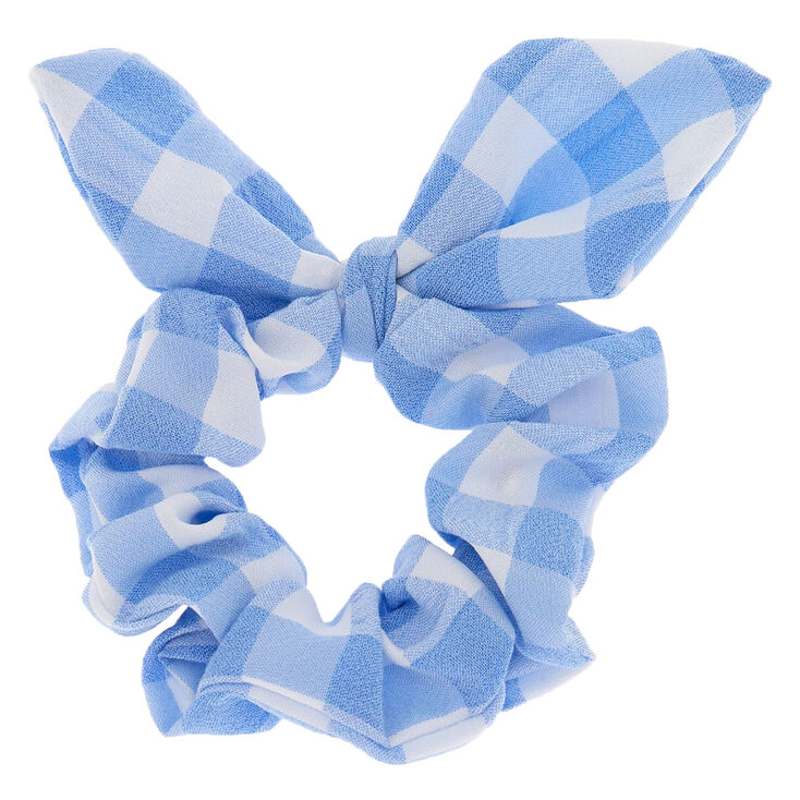 Checkered Tie Scrunchie - Blue,