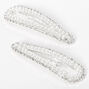 Silver Rhinestone Pearl Snap Clips - 2 Pack,