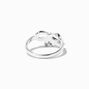 Silver-tone Bow With Crystal Midi Ring ,