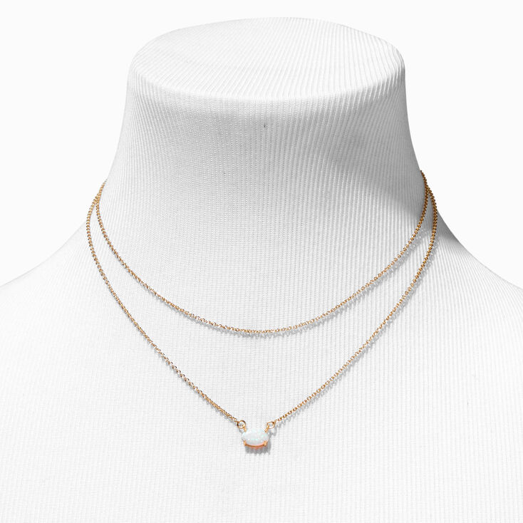 Icing Select 18k Gold Plated Opal Multi-Strand Necklace,