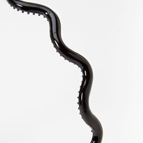 Black Solid Wave Headband,