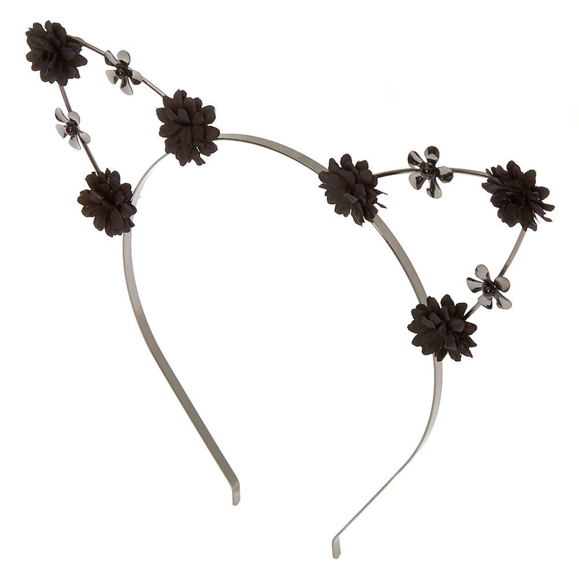 Hematite Flower Girl Cat Ears Headband Black Icing Us