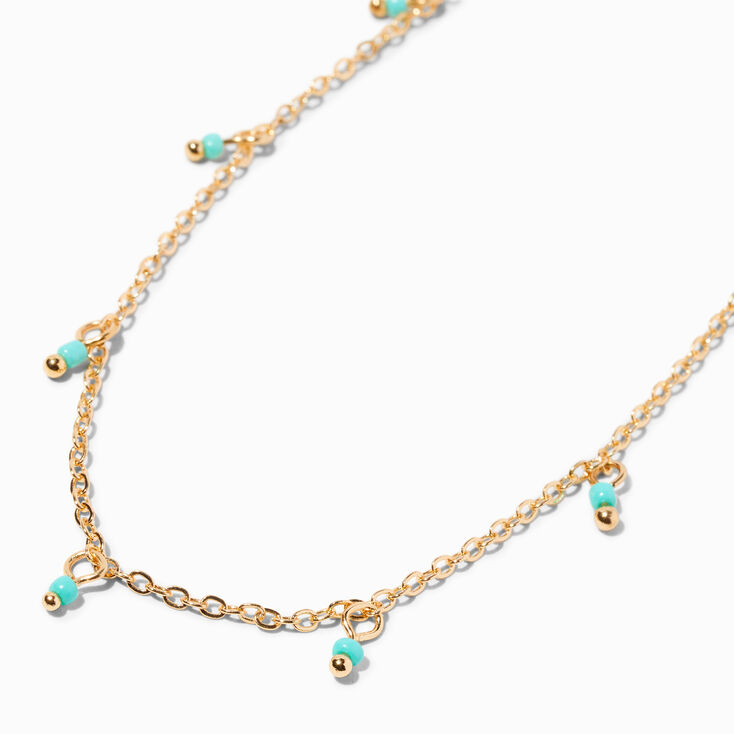 Mint Shaky Bead Gold Necklace,