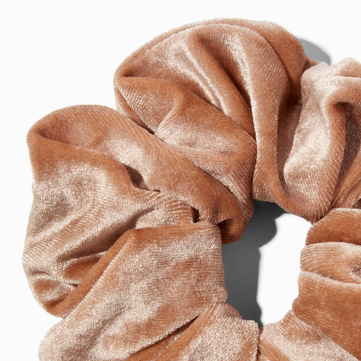 Medium Taupe Velvet Hair Scrunchie,