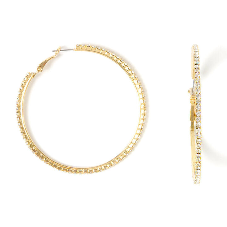 60MM Rhinestone Hoop Earrings,