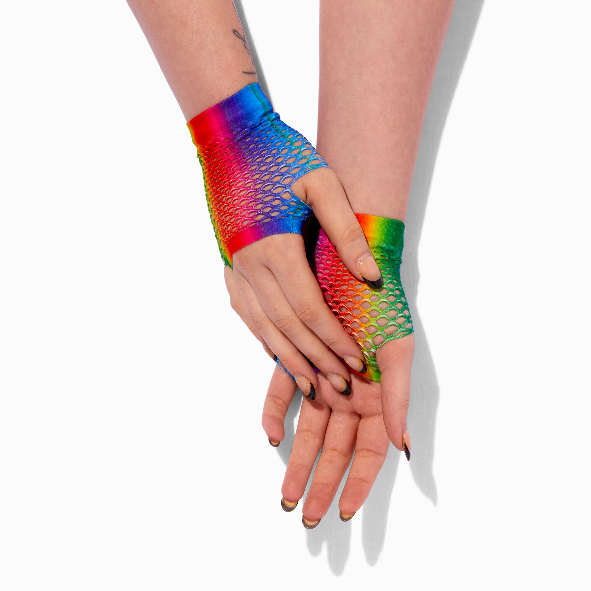 Amscan Rainbow Short Fishnet Gloves