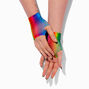 Rainbow Fishnet Fingerless Gloves,