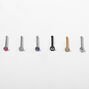 Mixed Metal 20G Crystal Nose Studs - 6 Pack,