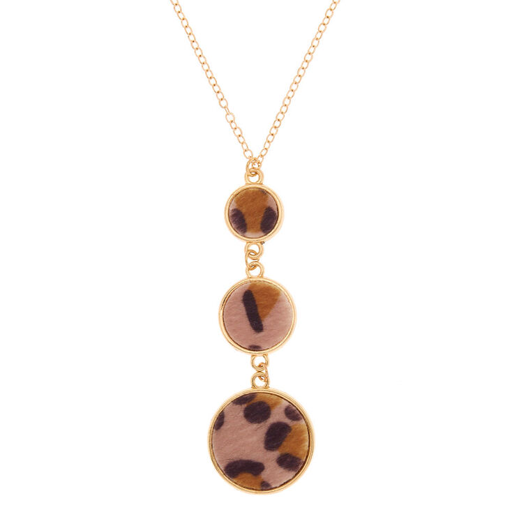Gold Leopard Long Pendant Necklace,