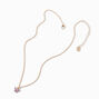 Gold-tone Butterfly Birthstone Pendant Necklace - June,