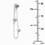 Silver 2&quot; Pearl Front &amp; Back Drop Earrings,