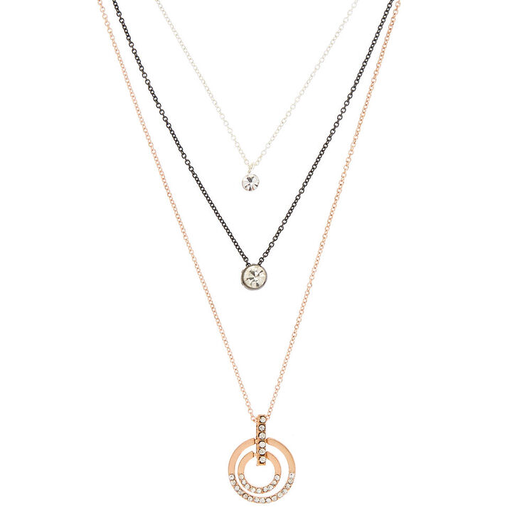 Mixed Metal Minimalist Multi Strand Necklace,