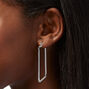 Silver-Tone Square 50MM Hoop Earrings,