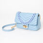 Light Blue Quilted Chainlink Crossbody Bag,