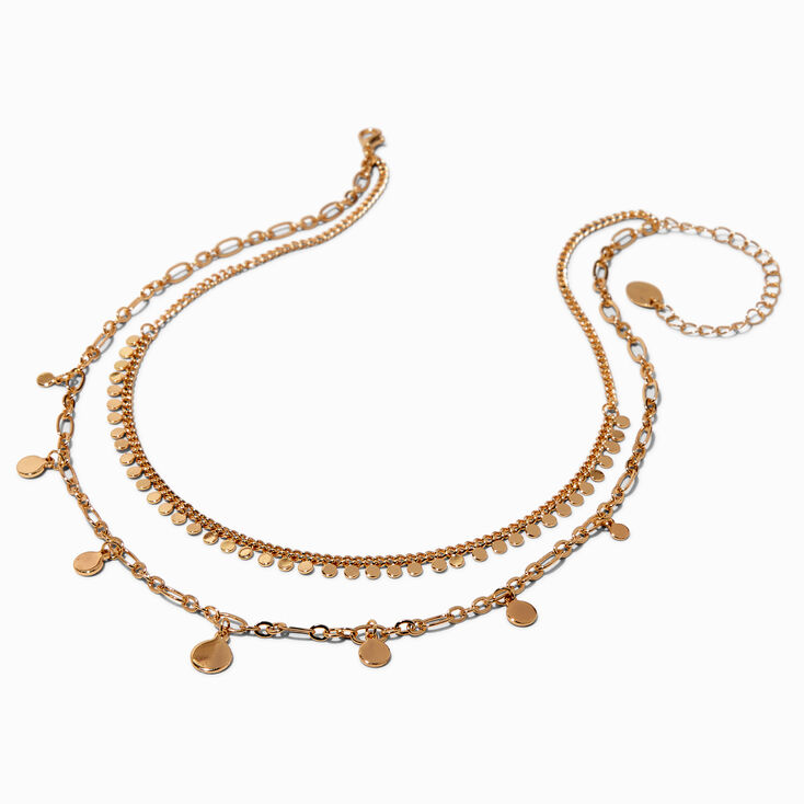 Gold-tone Layered Shards Multi-Strand Necklace,