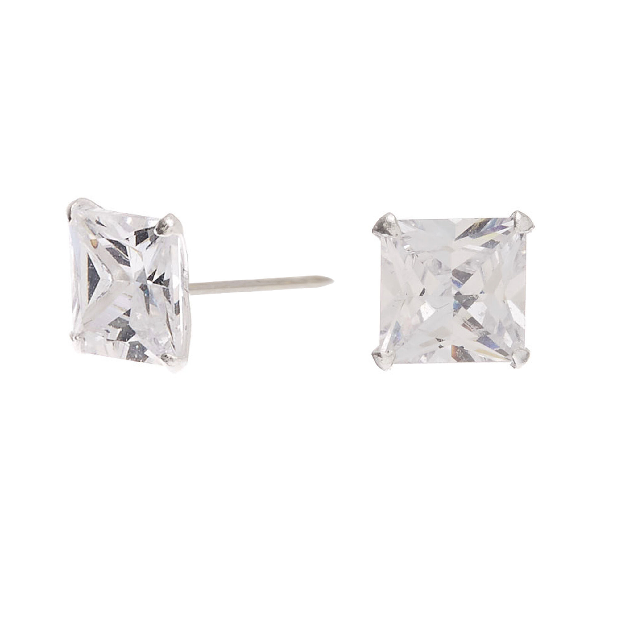 Square sterling silver earrings on sale