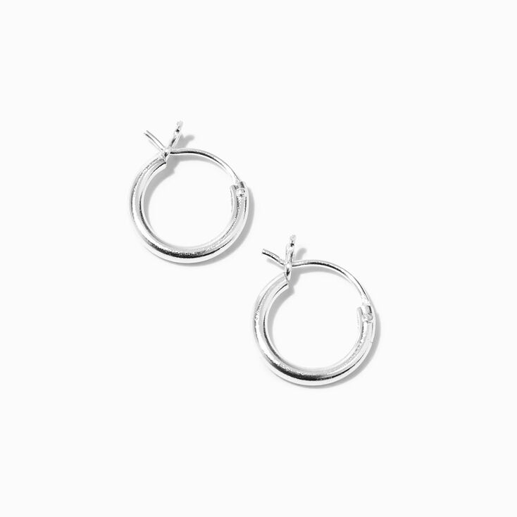 Icing Select Sterling Silver 8MM Hinge Hoop Earrings,