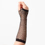 Rhinestone Fishnet Arm Warmers - Black ,