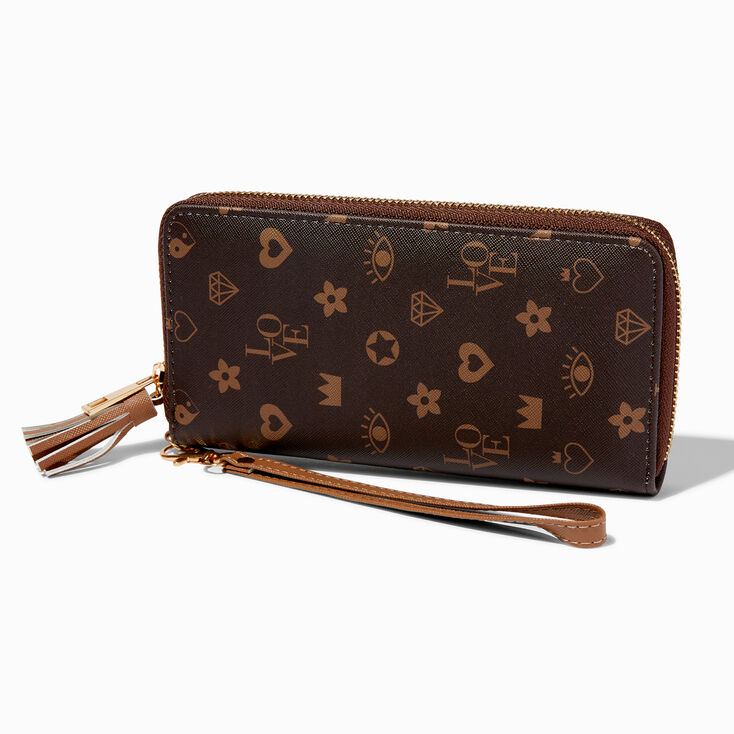 Brown &amp; Black Status Icons Wristlet,