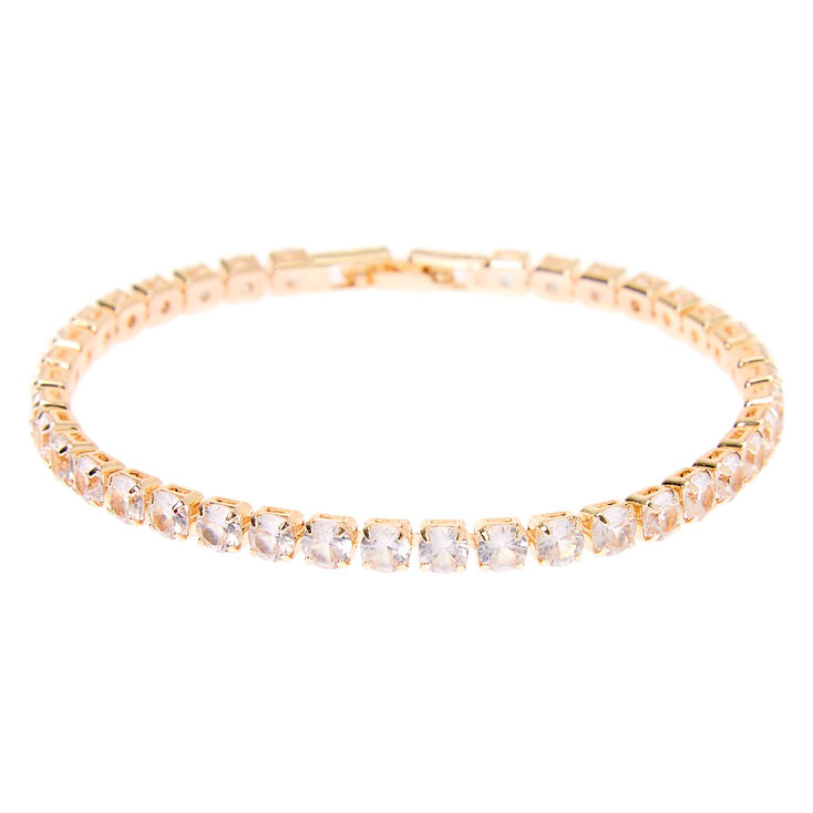 Rose Gold Cubic Zirconia Tennis Bracelet,