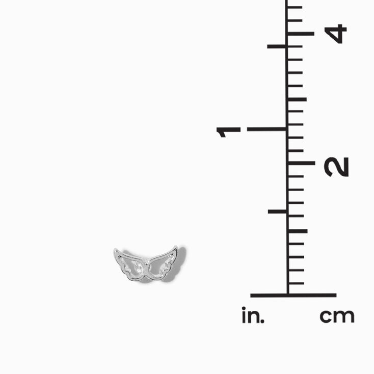 Silver-tone Butterfly Wings Stud Earrings,