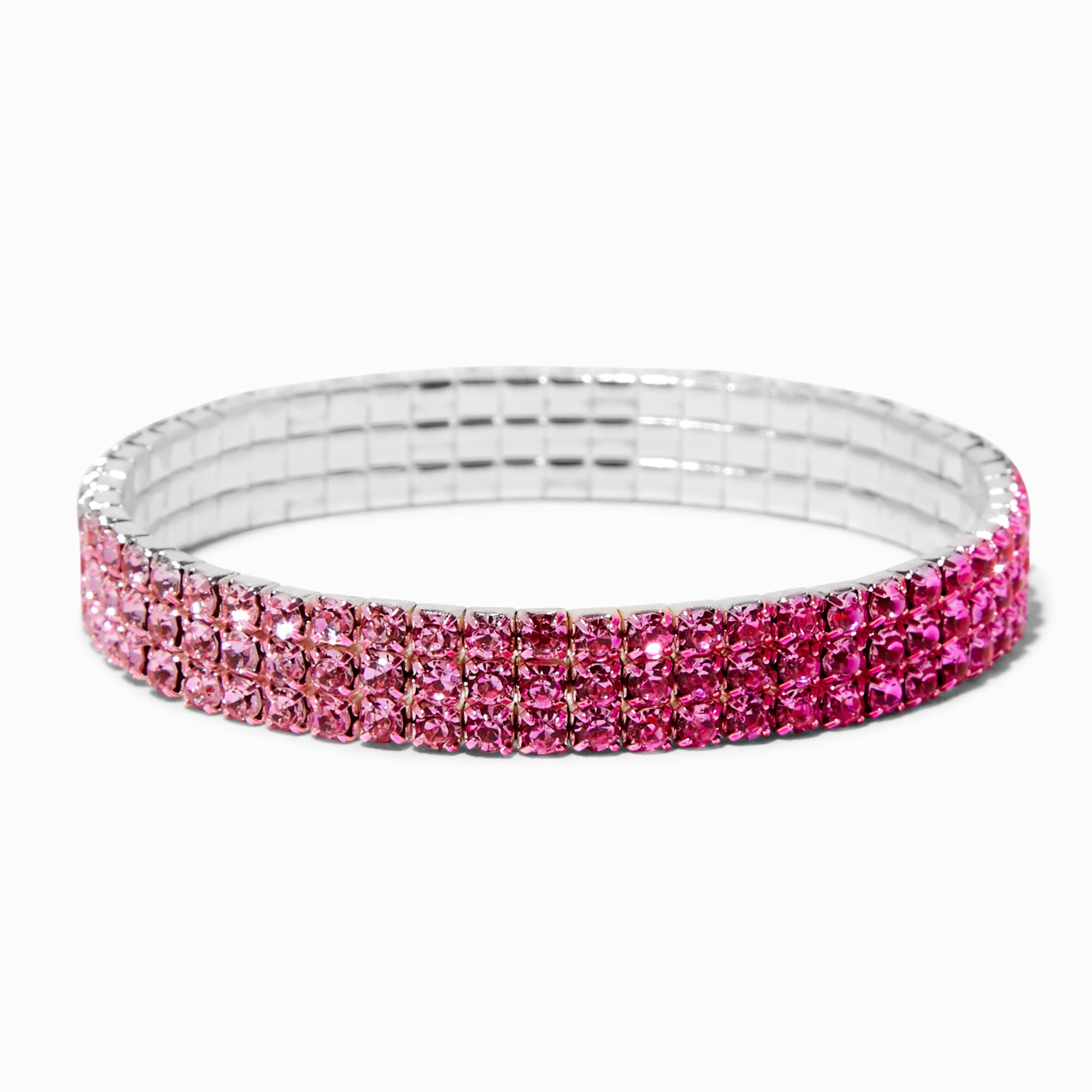 Pink Ombre Rhinestone Stretch Bracelet Icing US
