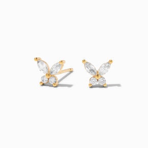 ICING Select 18k Yellow Gold Plated Cubic Zirconia Butterfly Earrings,